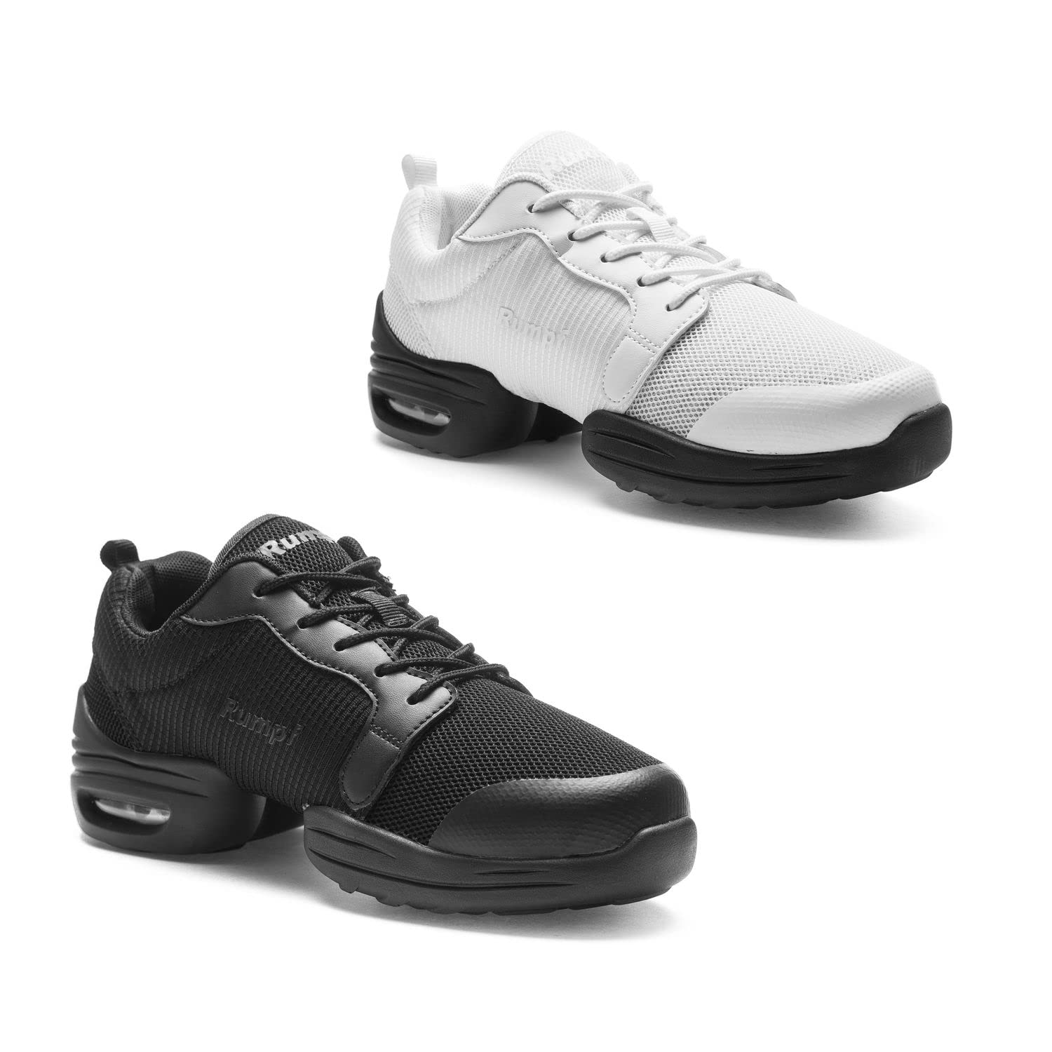 Rumpf 1516 Pebble Unisex Jazz Hip-Hop Training Salsa Danza Sneaker Traspirante Nero