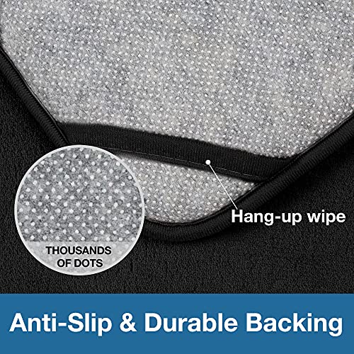 Youthlotus Black Memory Foam Bathroom Runner Rug Long Narrow Bath Mat Non Slip Soft Absorbent Washable Plush Microfiber Bathrug，16" X 47" #TOP4