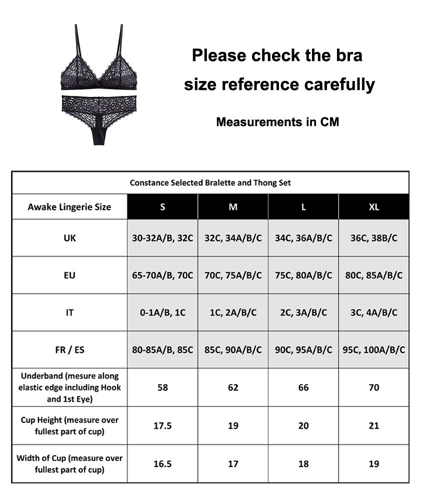 Selected Bralette Pizzo e Slip, Soft Lace Reggiseno Triangolo Floreale Senza Ferretto Non Imbottito, Biancheria Intima Sexy Donna