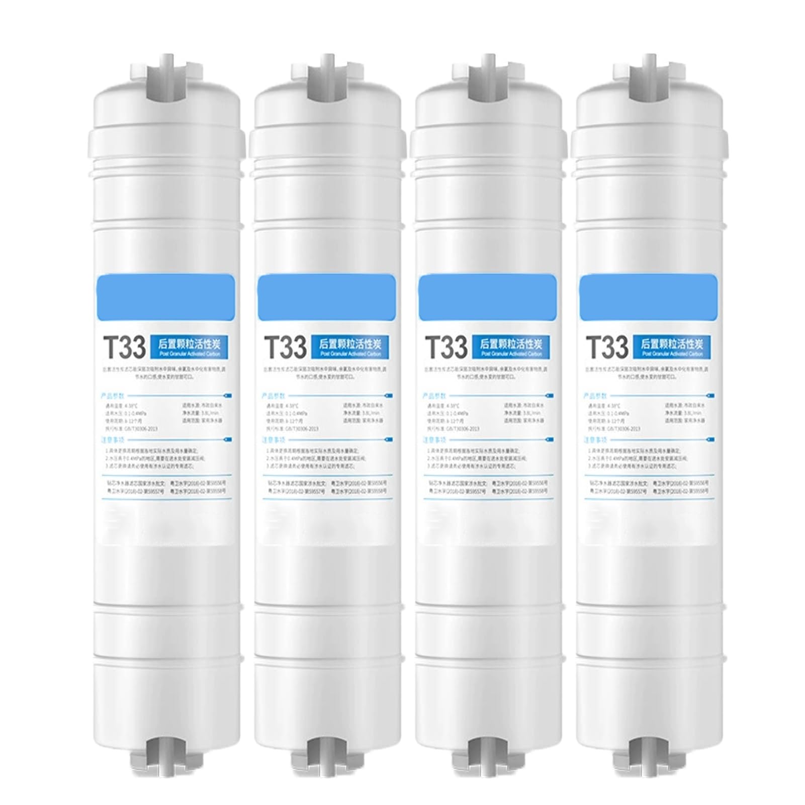 Filtr do wody T33 po filtrze węglowym, 4 sztuki wkładów wymiennych 1/4" z szybkozłączką, do systemów uzdatniania wody metodą odwróconej osmozy