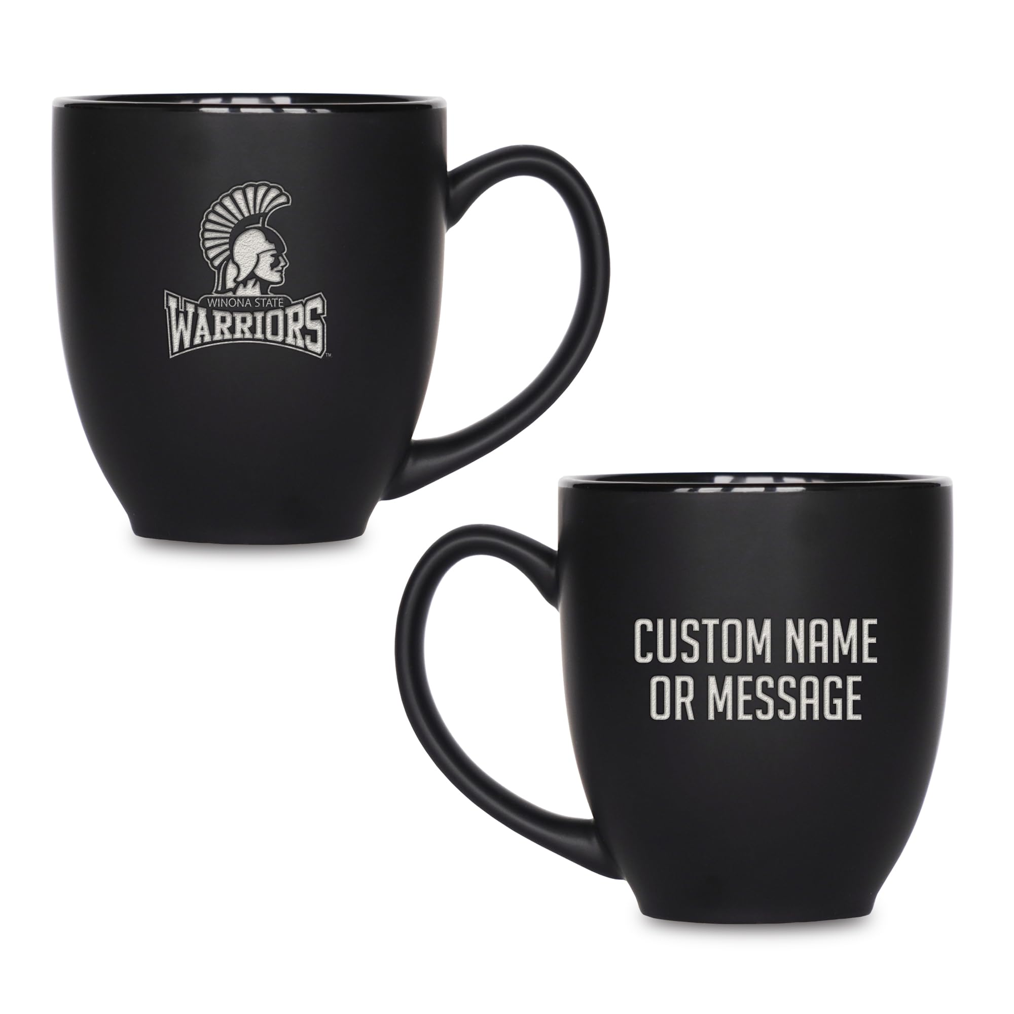 Rico Industries NCAA Primary 15-Oz Personalized Matte Black Bistro Mug - for Hot or Cold Drinks