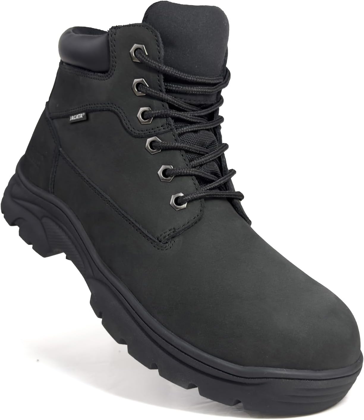 Jacata Men's Work Boots for Construction Waterproof Slip Resistant Leather