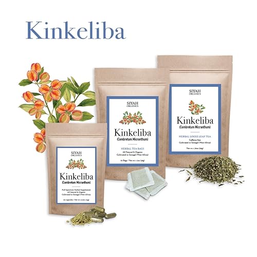 Miniatura 4 de Siyah Organics Kinkeliba - Té de hojas sueltas de té seco Kinkeliba, antioxidante, té, 100% natural y orgánico, té de hierbas vegano, suplemento de
