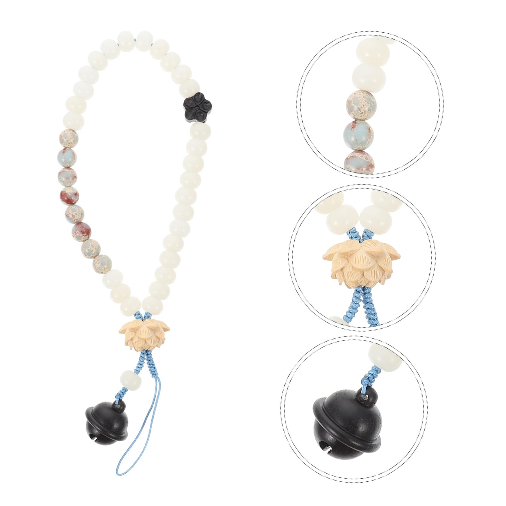 Uonlytech Cadena De Teléfono Móvil Colgante Pulsera De Teléfono Correa De Teléfono De Estilo Chino Cuerda De Muñeca Llavero Retro Cable A Boom Correa De Muñeca Del Teléfono Cordones Cuentas
