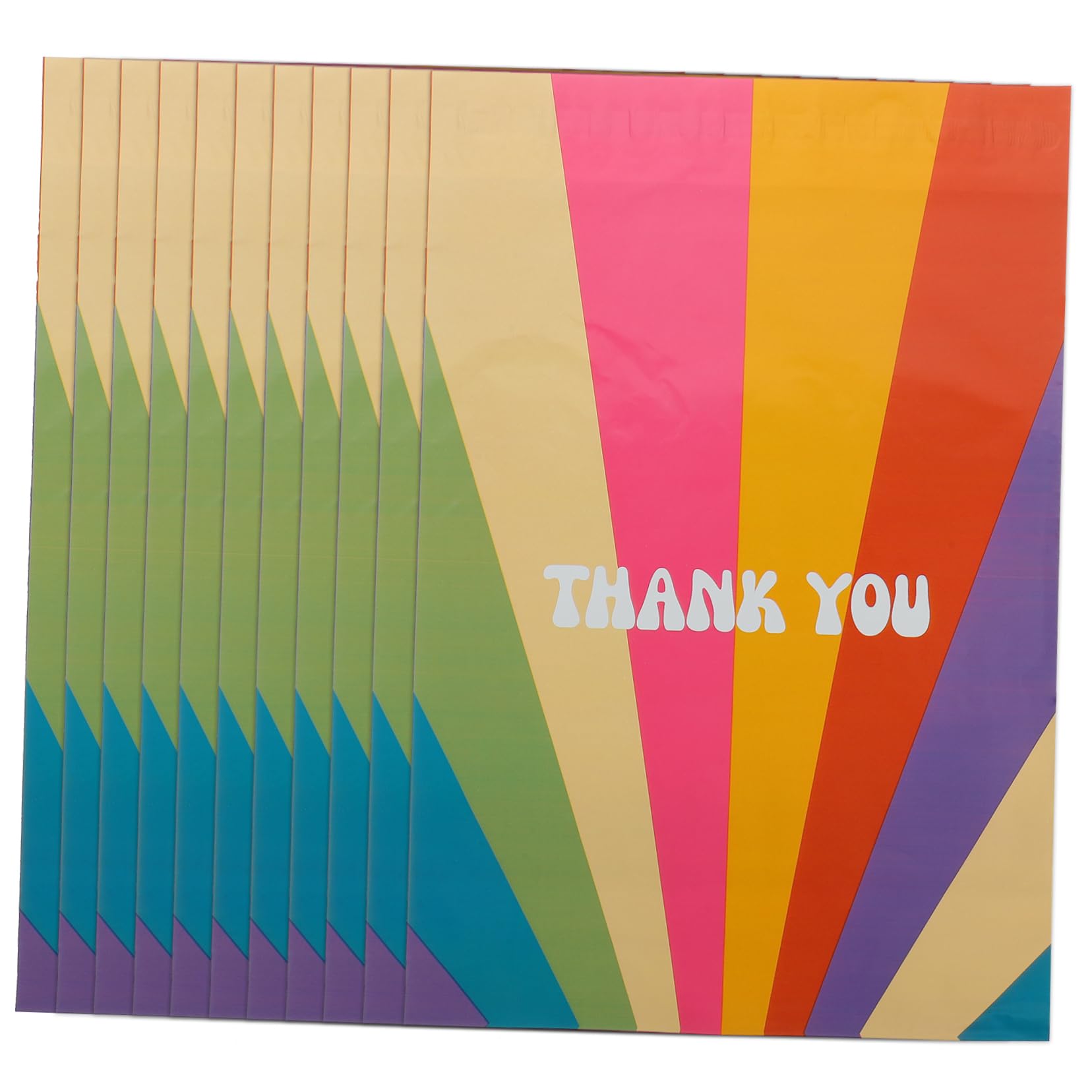 100 PE Versandtaschen Regenbogen Dankeschön Beutel
