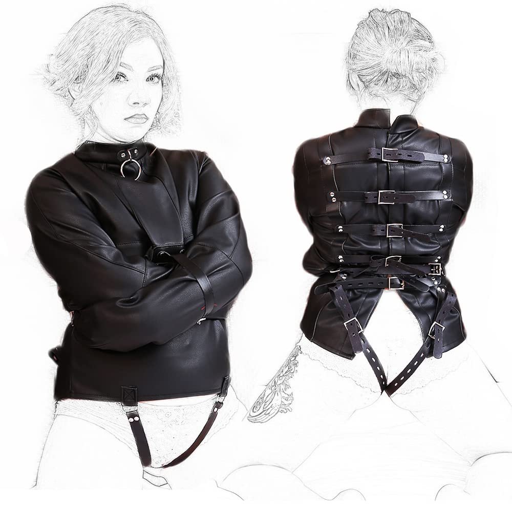 MFMYEE BDSM Bondage Cuero Erótico Lencería Chaqueta de fuerza Adulto Juguetes Productos SM Fetiche Sexo Toy
