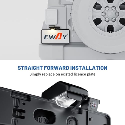 Miniatura 4 de EWAY Cámara de seguridad de marcha atrás para Jeep Wrangler JK JKU 2007-2018 cámaras de visión trasera impermeable fácil montaje con línea de