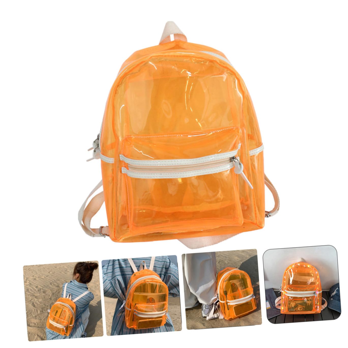 PACKOVE Back Trasparente Bookbag Travel Bookbag Borsa Per Libri Da Viaggio Borsa Per Libri Trasparente Borsa Da Scuola In Gelatina Pvc