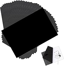 UKOFEW 100 Blatt Kohlepapier, Transferpapier, Schwarzes Kohlepapier Transferpapier, Pauspapier A4, für Holz, Papier, Leinwand (21 x 29,7CM)