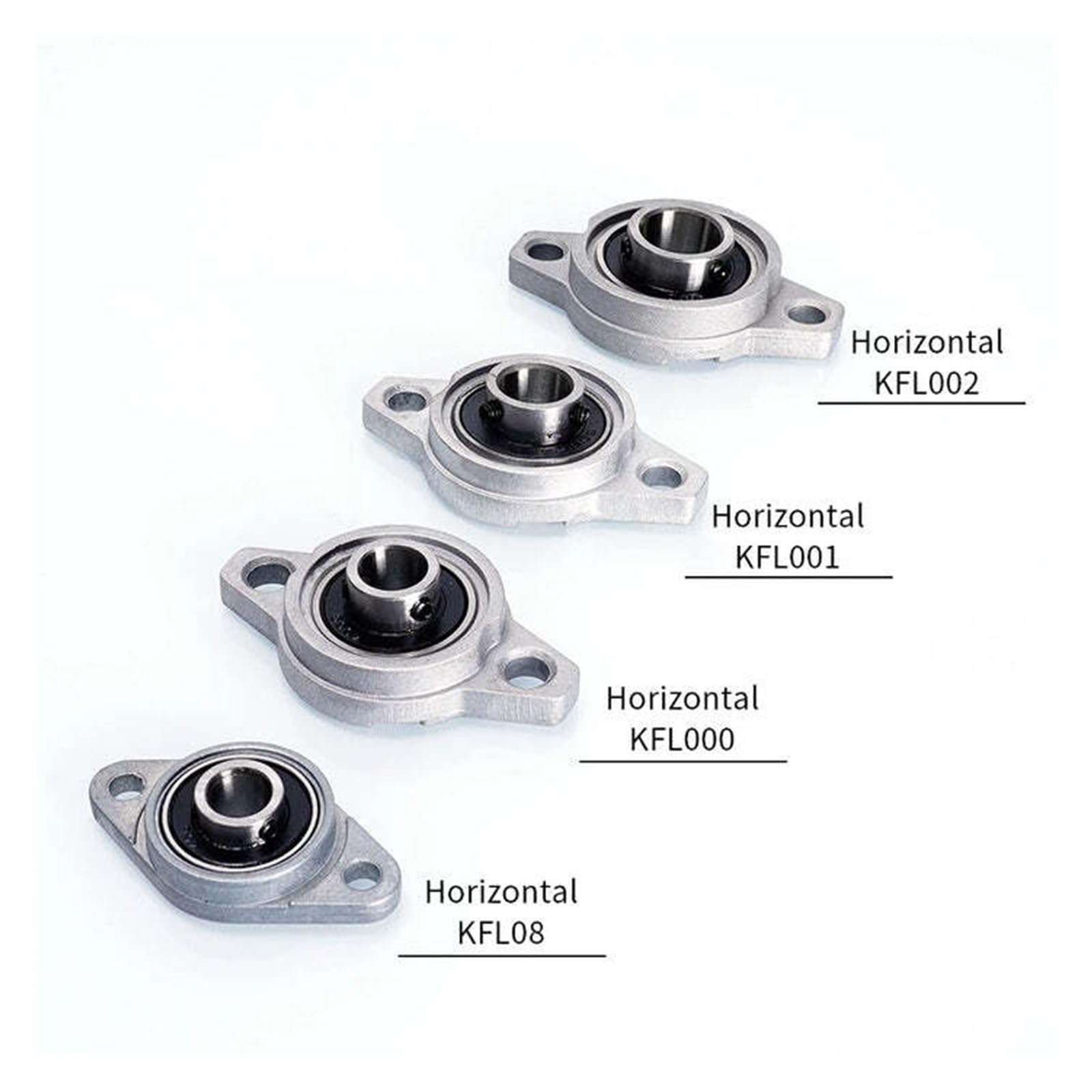 Cuscinetto con supporto integrato Albero lineare con inserto in lega di zinco con cuscinetto rombico da 4/10 pezzi 8mm-25mm(KFL003 17MM,10Pcs)