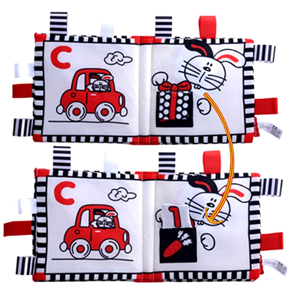 2 Black and White Book for Newborns Visual Stimulation High Contrast Baby Toy Touch and Feel