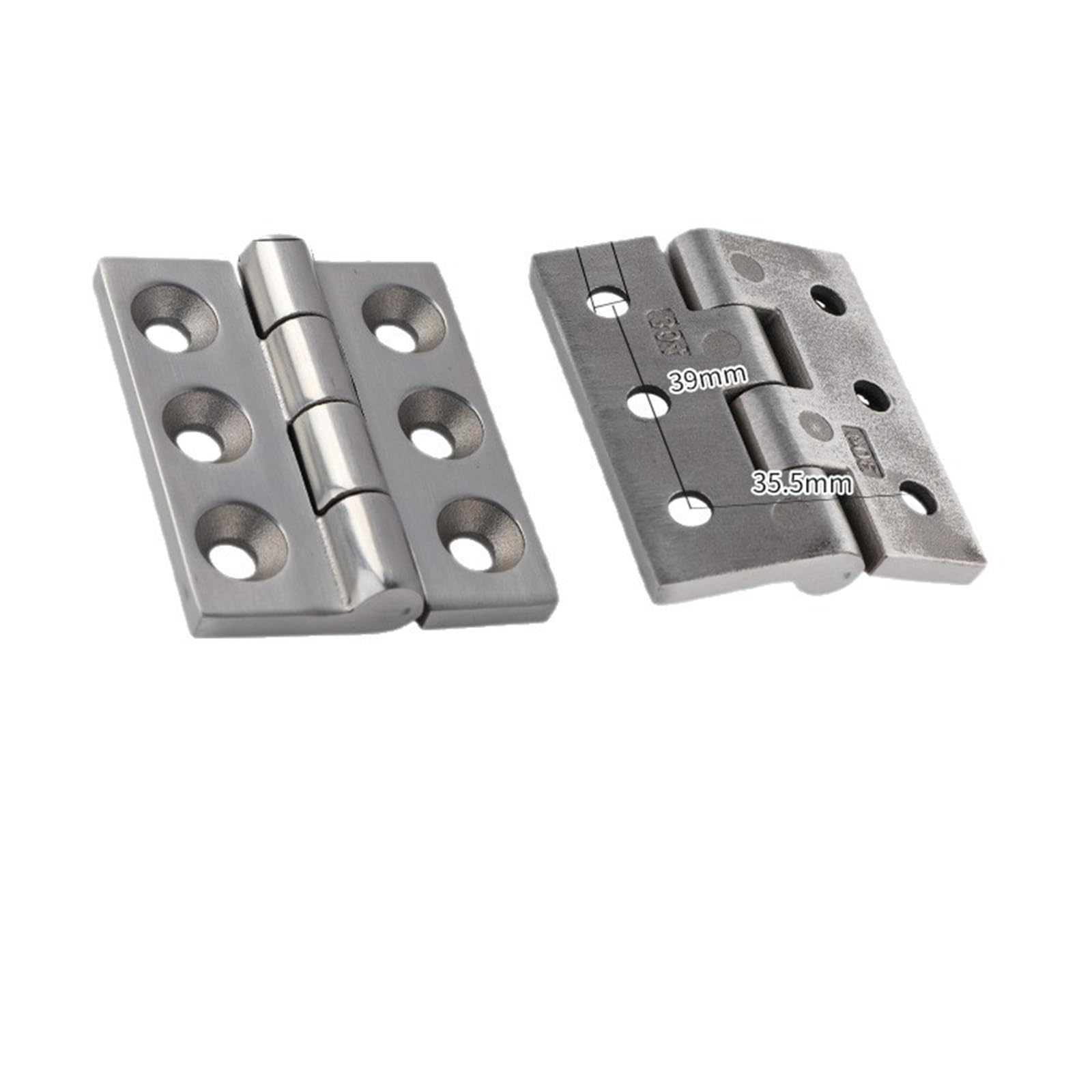 Ipvxnnfw 75-50-6Brushed 304 Stainless Steel Heavy-Duty Hinges Industrial Doors Load-Bearing 1Pcs(75-50-6Brushed)