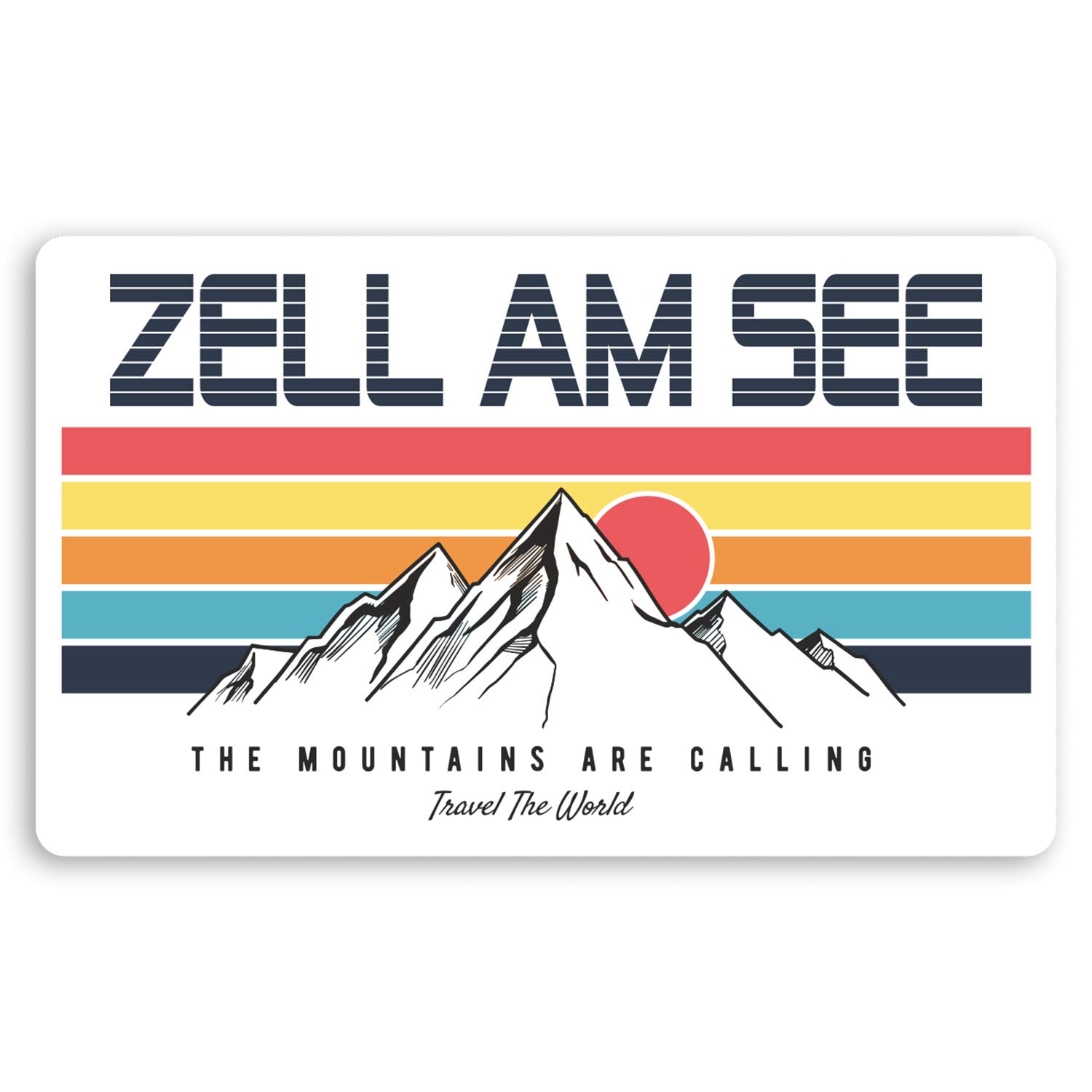 Destination Vinyl Ltd Multi 2 X 10Cm Zell Am See Austria Vinyl Stickers - Retro Ski Luggage Sticker #30187 (10Cm Wide)