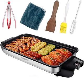 review zaizai Table Grill Electric, Temperature Controller, BBQ Electric Grill for Barbecues in The House, On The Balcony Or in The Garden 1100W