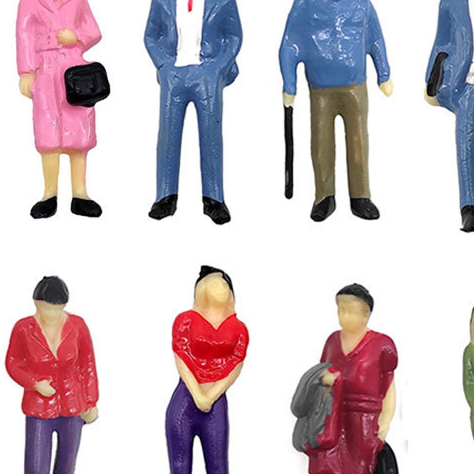 KLKCMS 20X Divers Personnages Peints Modèle Train Passagers Figurines 1:25 g Jauge