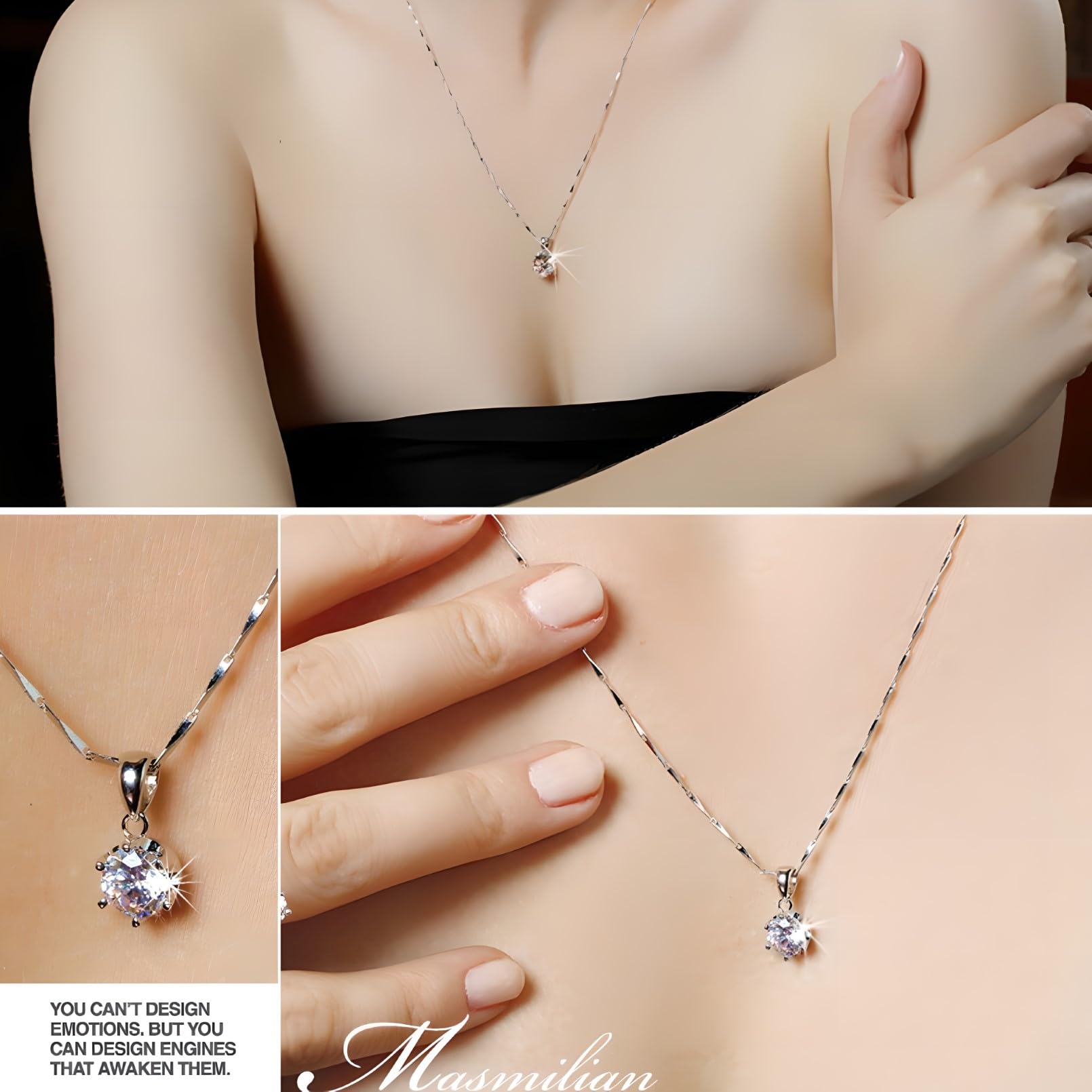 Naszyjnik Wisiorku 1-5Ct Moissanite Dla Kobiet, 925 Srebrny Srebrny 14-Karatowy Biały Złoto Biżuteria Modowa Na Wesele Urodziny