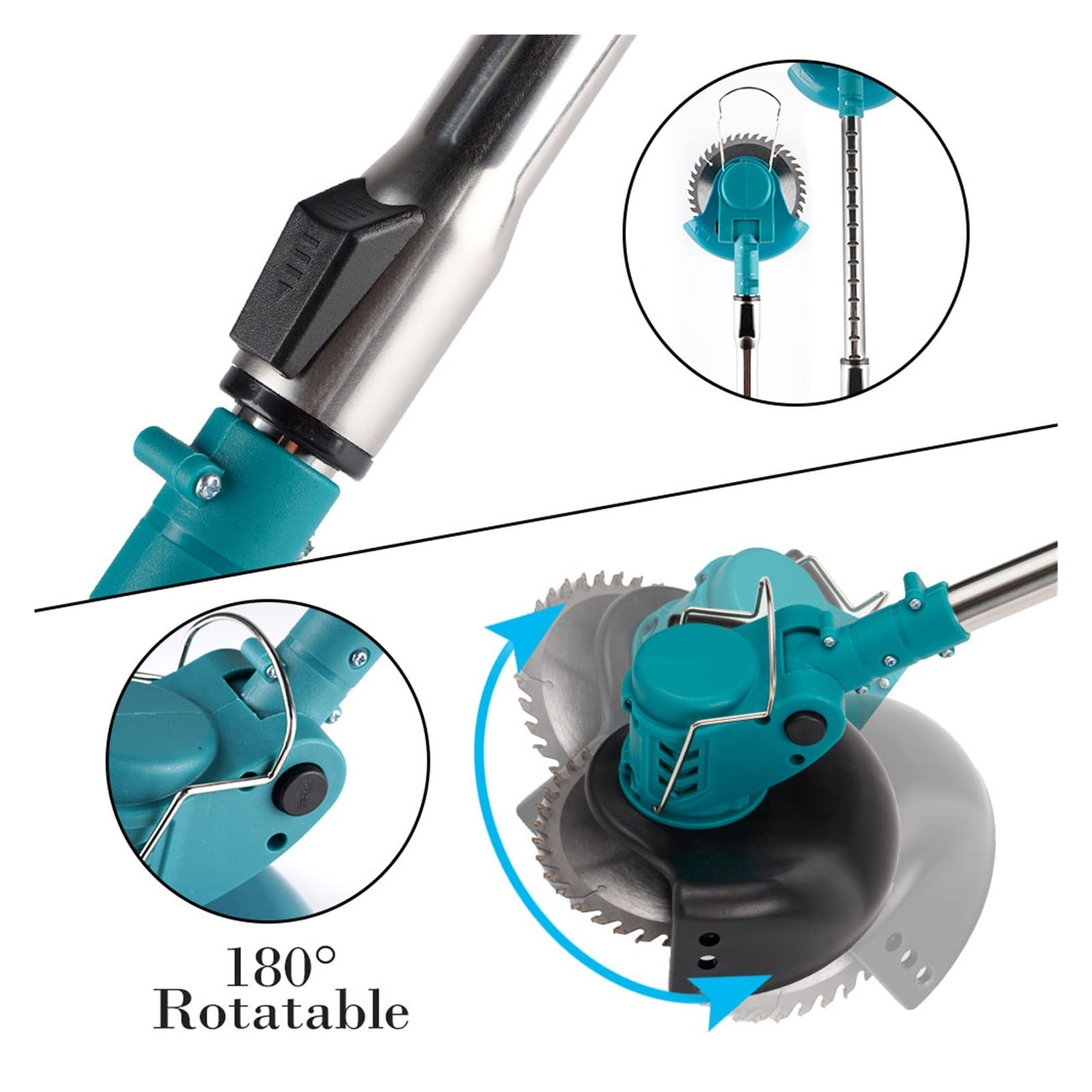 Cortacésped eléctrico Plegable de Mano, Recortadora eléctrica Ajustable con Accesorios, Herramienta poda jardín,Mantenimiento eficiente del jardín(NO Roll Set)