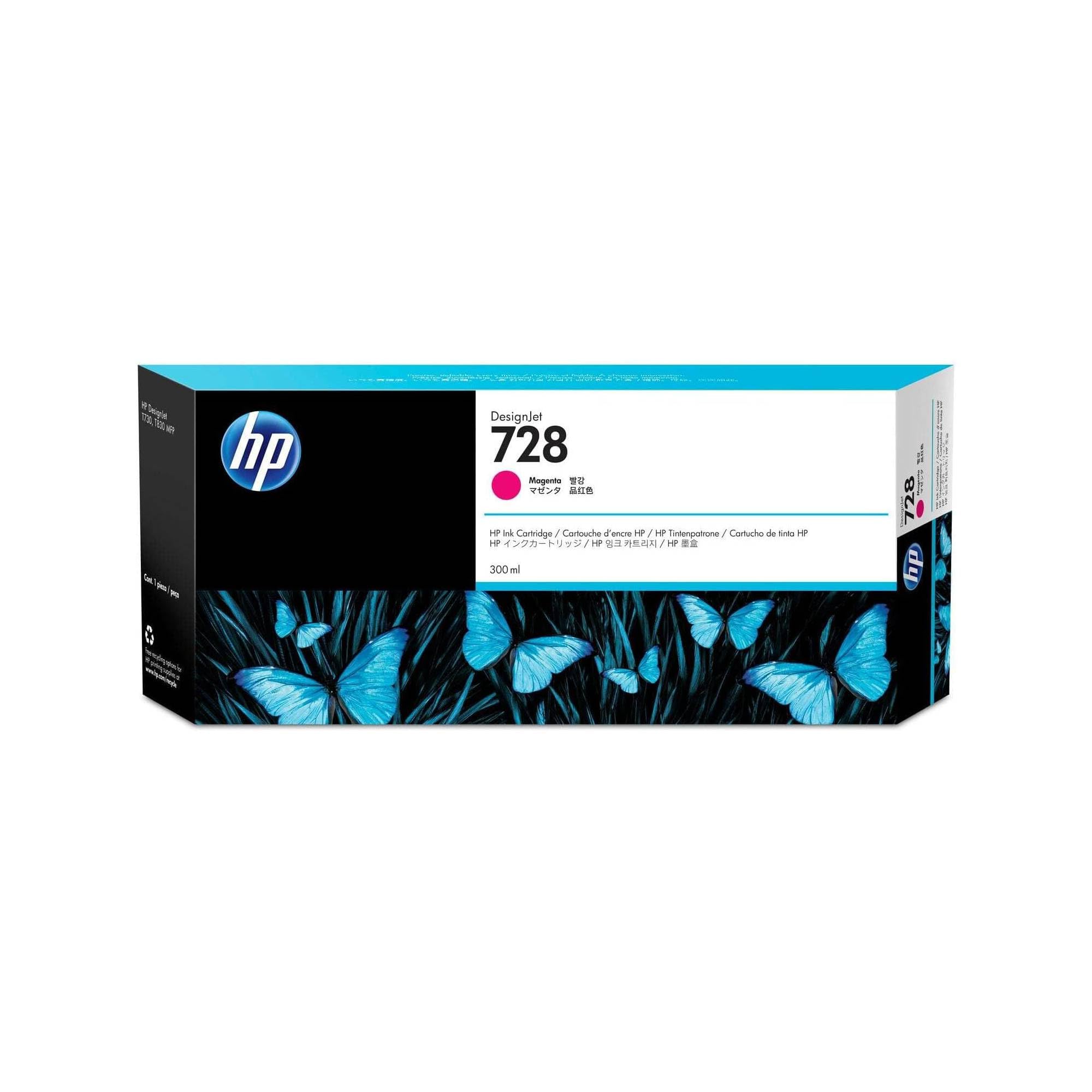 HP 728 F9K16A, Cartuccia Originale, Compatibile con Stampanti DesignJet Serie T730 e T830 e con Testina di Stampa DesignJet 729, Magenta