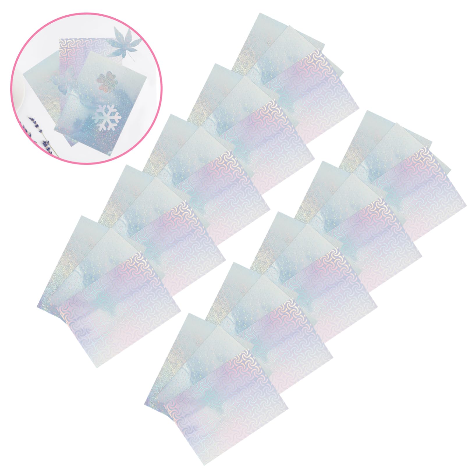 Uonlytech 30 Stück Teiliges Holografisches Selbstklebendes Stickerpapier Glänzend Bedruckbar für Tintenstrahldrucker Vielseitig für Basteln Etiketten Scrapbooking und Kommerzielle