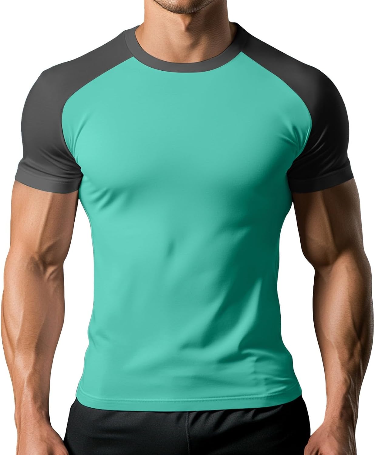WENKOMG1 Men's T Shirt Short Sleeve Quick Dry Gym Athletic Workout Running Tee Shirts, M-3XL