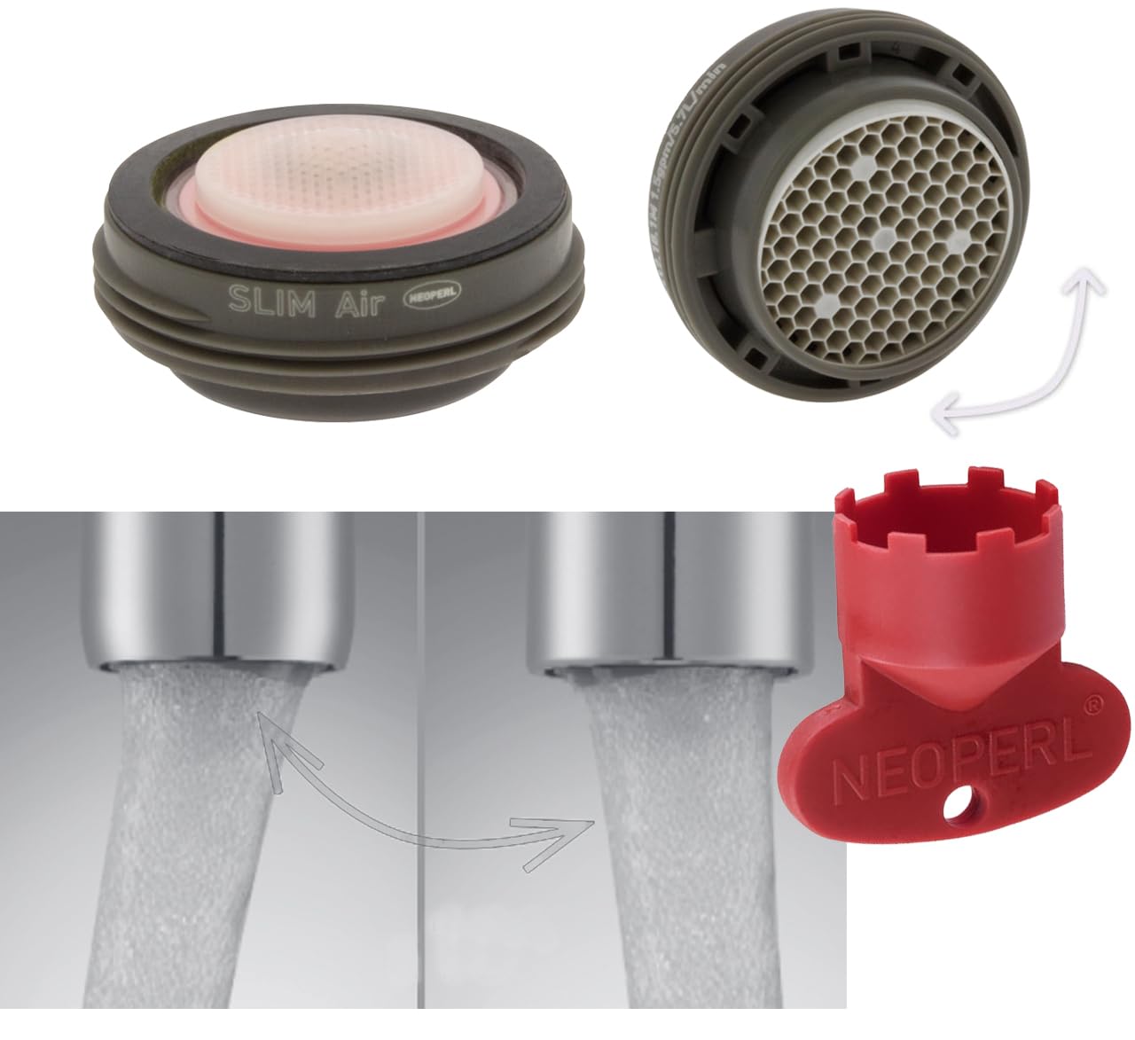 L’Appartement Effortless All In One Neoperl Slim Air Directional Faucet Aerator Hidden Angled Aerated