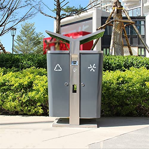 Mülltonnen Abfalleimer Außen Dustbins Mülleimer im Freien, Mülleimer, Edelstahl-Mülleimer für den Außenbereich, rechteckiger, klassifizierter Mülleimer, gewerblicher Recyclingbehälter mit Do – Bild 7