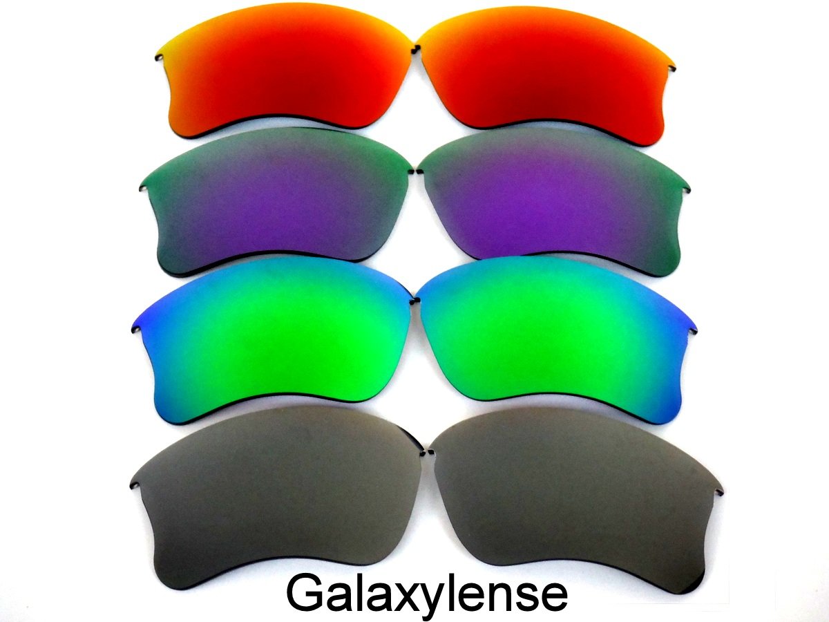 Galaxy Replacement Lenses for Oakley Flak Jacket XLJ Gray&Green&Purple&Red Color Polarized 4 Pairs,