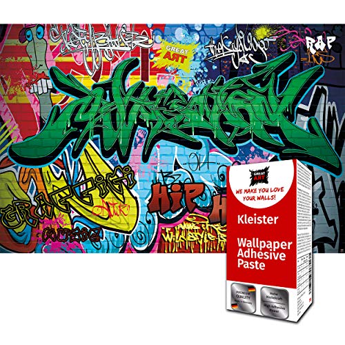 GREAT ART Foto Mural Decoración Graffiti 336 x 238 cm - Papel...