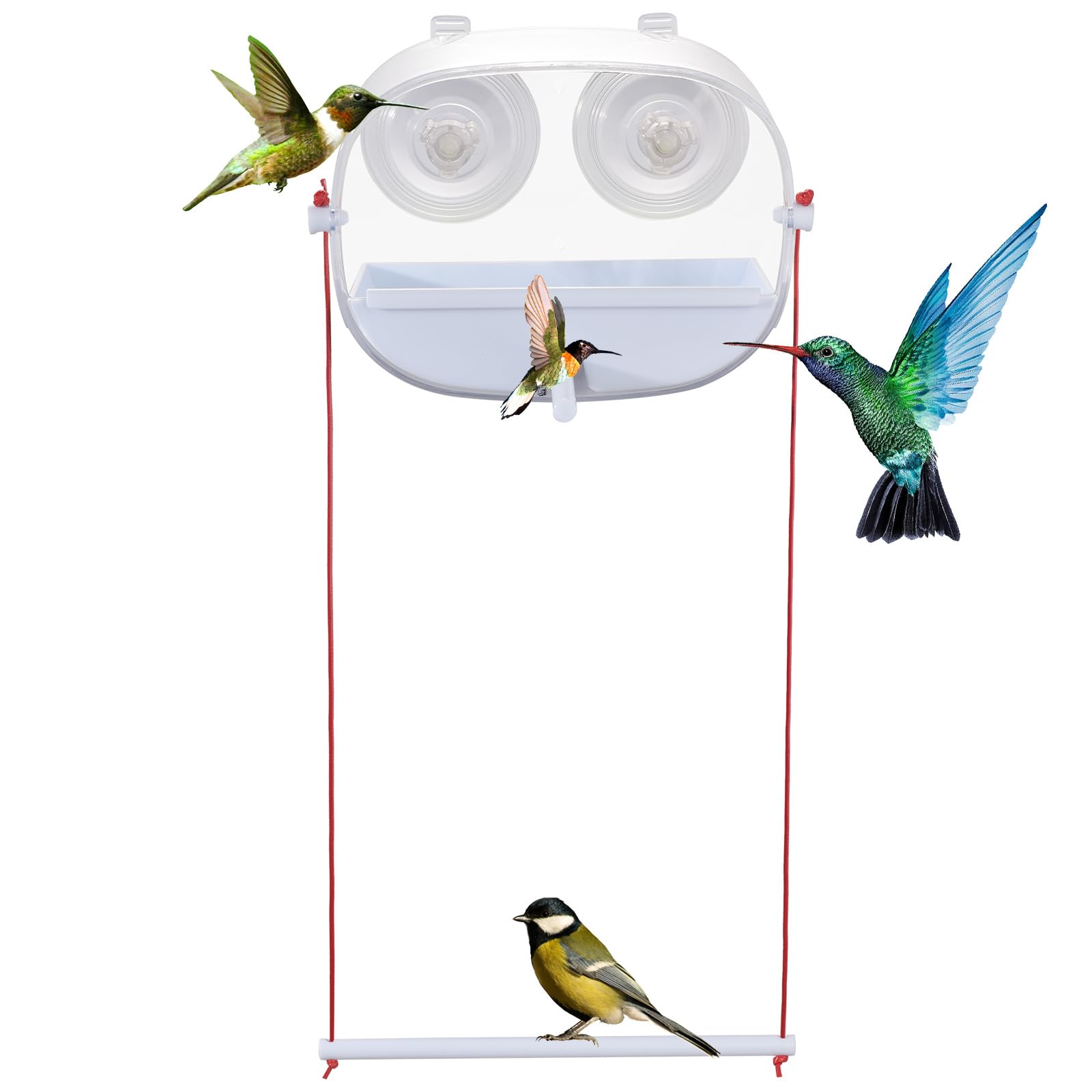 Comedero automático para pájaros de gran capacidad con temporizadores inteligentes espirales ventosa para decoración de jardín/jardín Comedero automático para pájaros