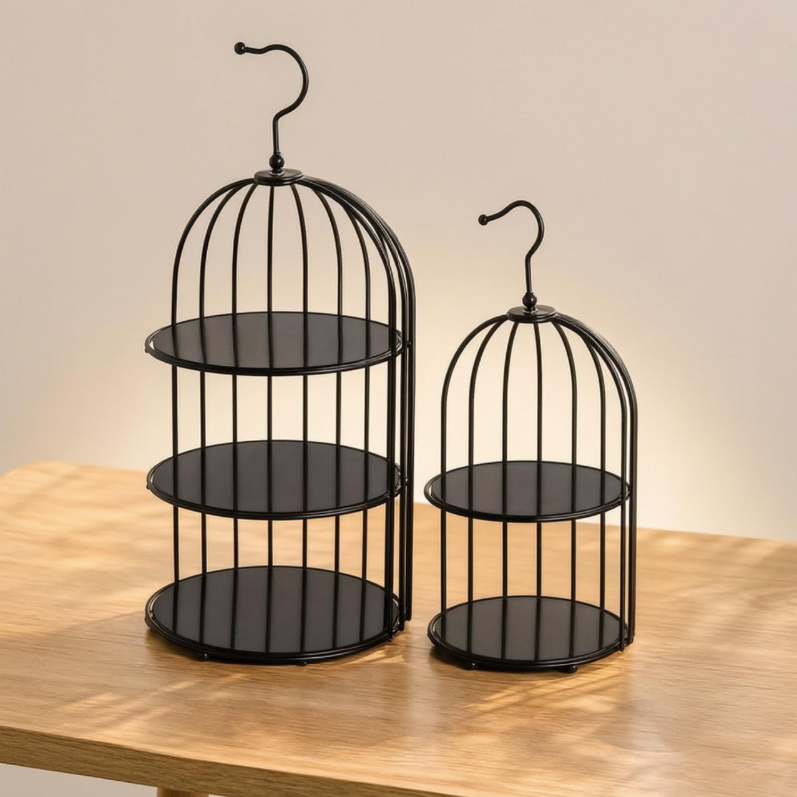 2 Piezas Expositor Estilo Jaula Pájaro corativo Expositor con s Circulares Acrílico Organizador para Pasleros, Cafés