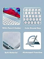 Vista 4 de AnMengXinLing Funda para teclado con combo de ratón para Galaxy Tab S6 Lite de 10.4 pulgadas 2024/2022/2020, teclas redondas, teclado magnético