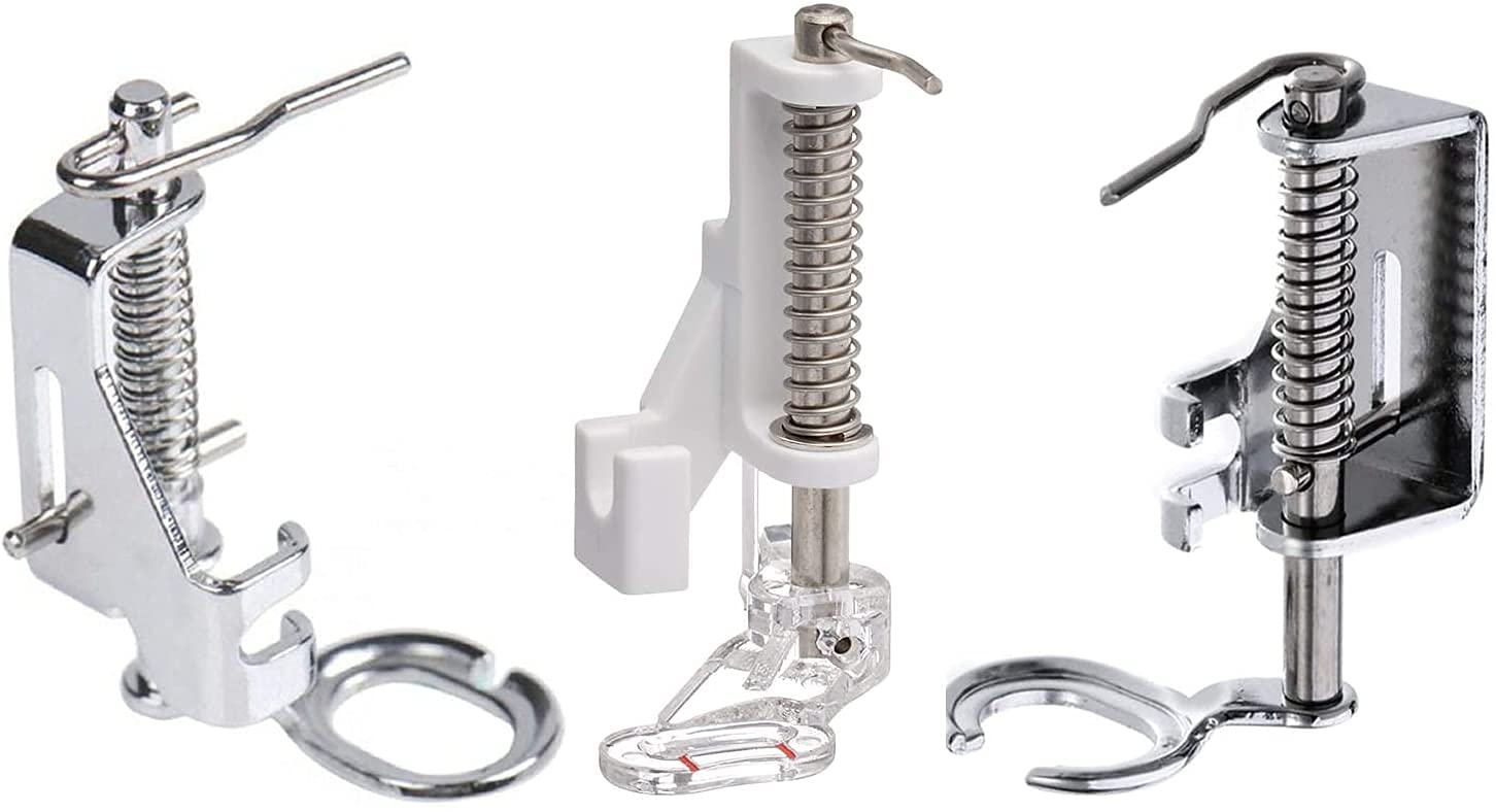 Metal 3Pcs Low Shank Free Motion Darning Foot Compatible With Singer,Brother, Babylock, Janome, Elna, Kenmore,Bernette,White And Many Domestic Low Shank Sewing Machines