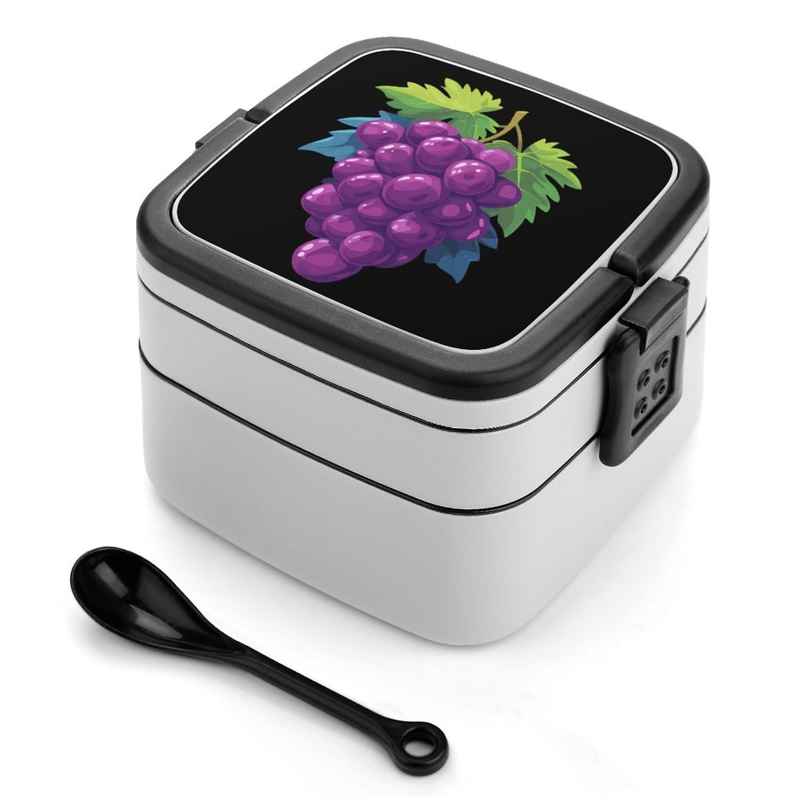 CGSBNGHA Grapes Bento Lunch Box 2 Layer Lunchbox Food Container for Adults Office