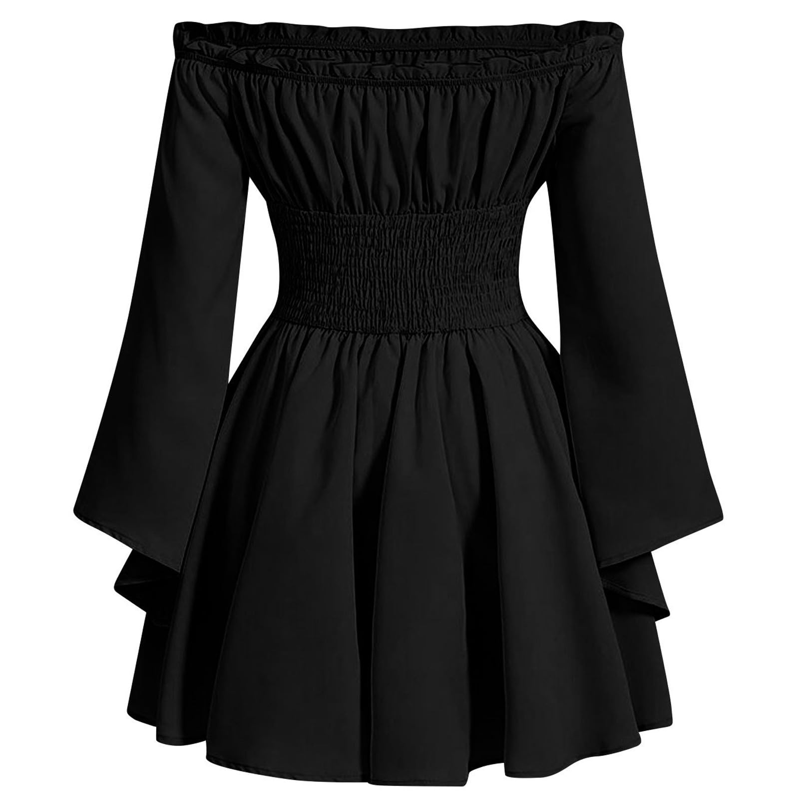 Generisch 2026 Elegantes mittelalterliches Kleid mit Ärmeln und fließendem Rock für historisches Kostümkleid