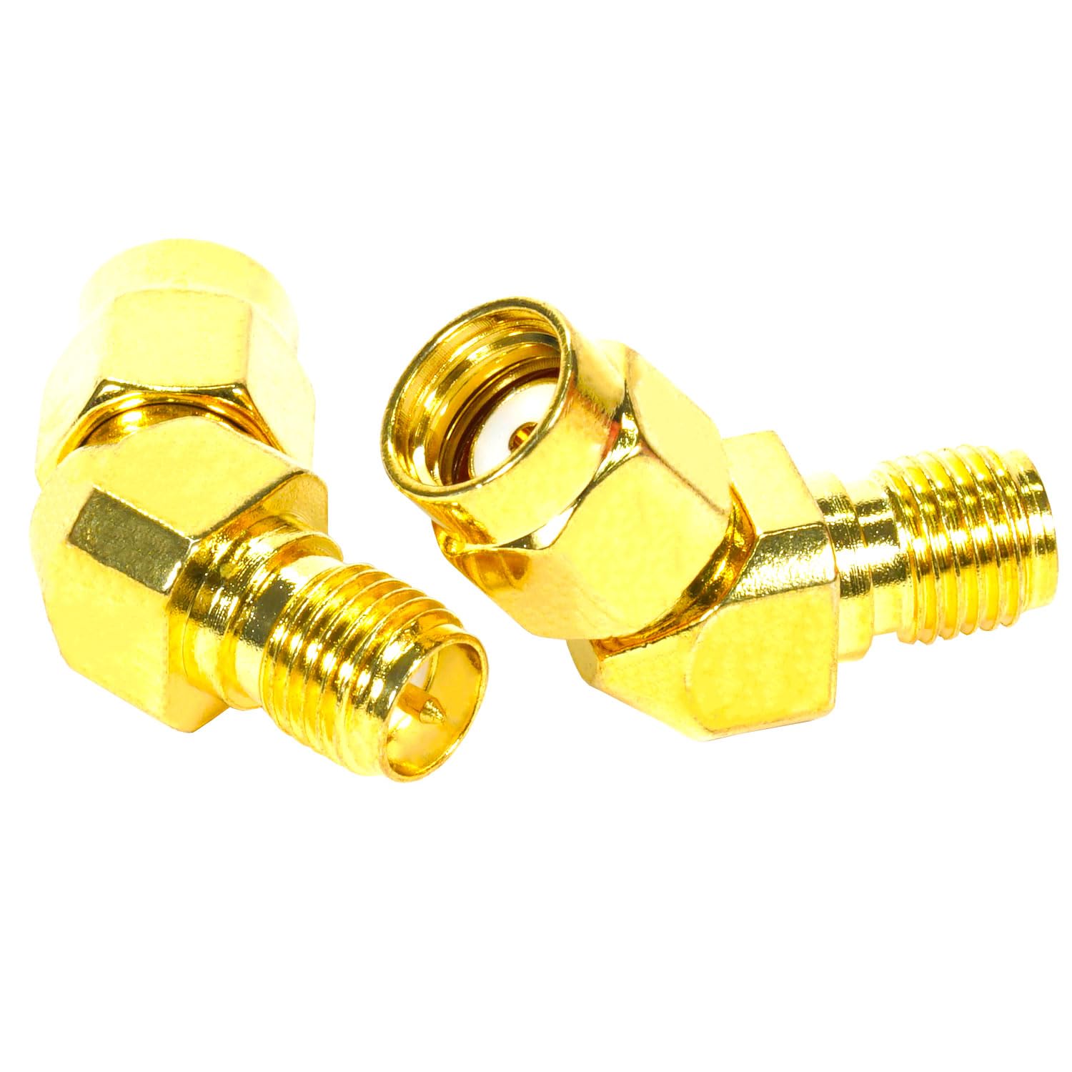 Fohevers 2 Pcs RP-SMA Female Jack to RP-SMA Male Plug 135 Degree Adapter for Antenna Radio WiFi Router FPV Dron Mobile - Image 4