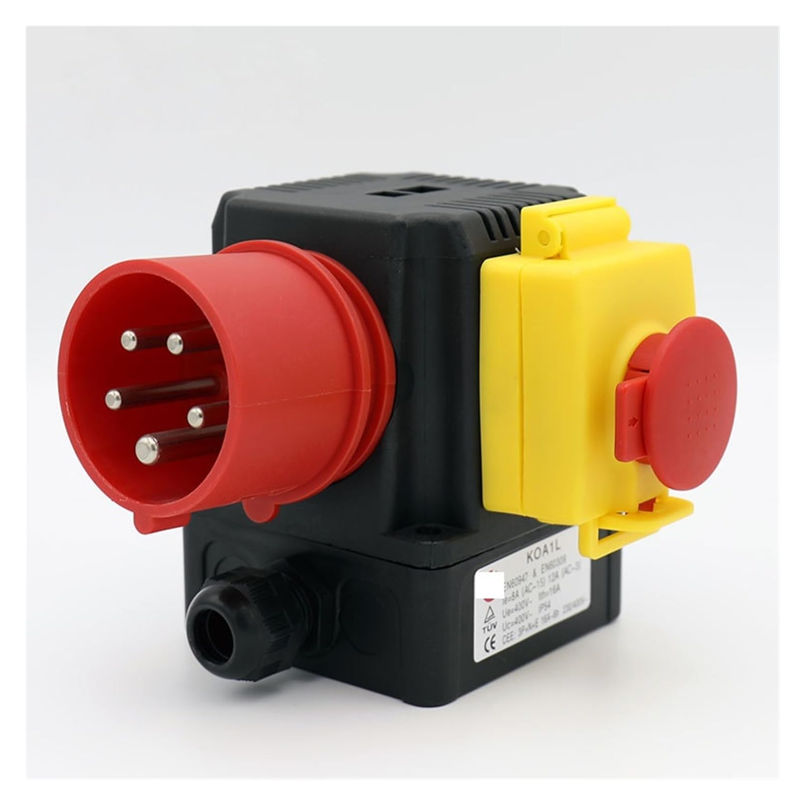Interrupteur électromagnétique KOA1L 400 V 12/8 A, protection contre les pannes de courant et les sous-tensions, interrupteurs for machines-outils, couvercle d'arrêt rapide Controls Switches