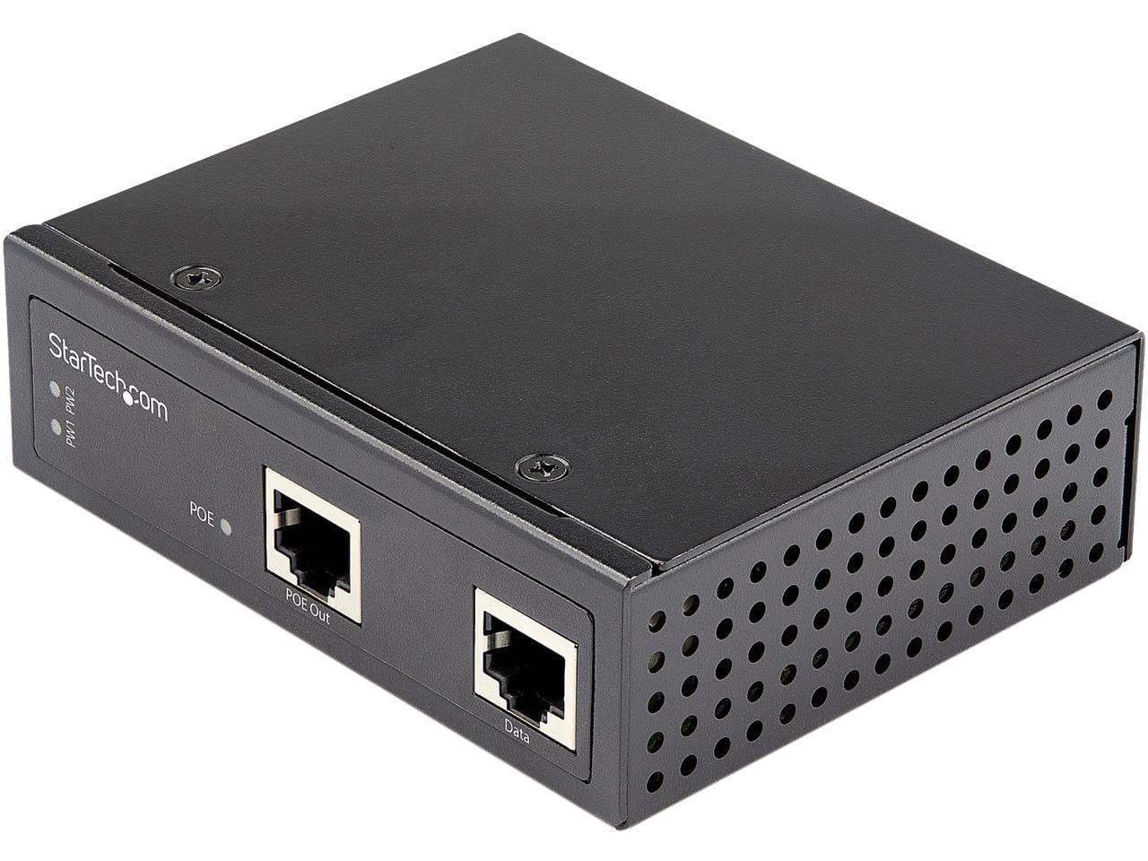 StarTech.com Injecteur PoE Gigabit Industriel - Haute Vitesse/Haute Puissance 90W - 802.3bt PoE++ 48V-56V CC DIN Rail - Injecteur Durable UPoE/Ultra Power Over Ethernet - -40 à +75°C (POEINJ1G90W)