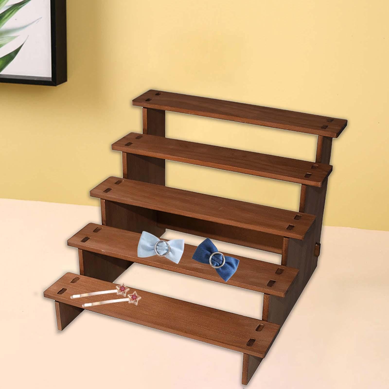 Harilla Présentoir de comptoir en Bois, 5 étapes, Organisateur de Desserts, Support de Cupcakes, escalier, 30x30x23.2 cm