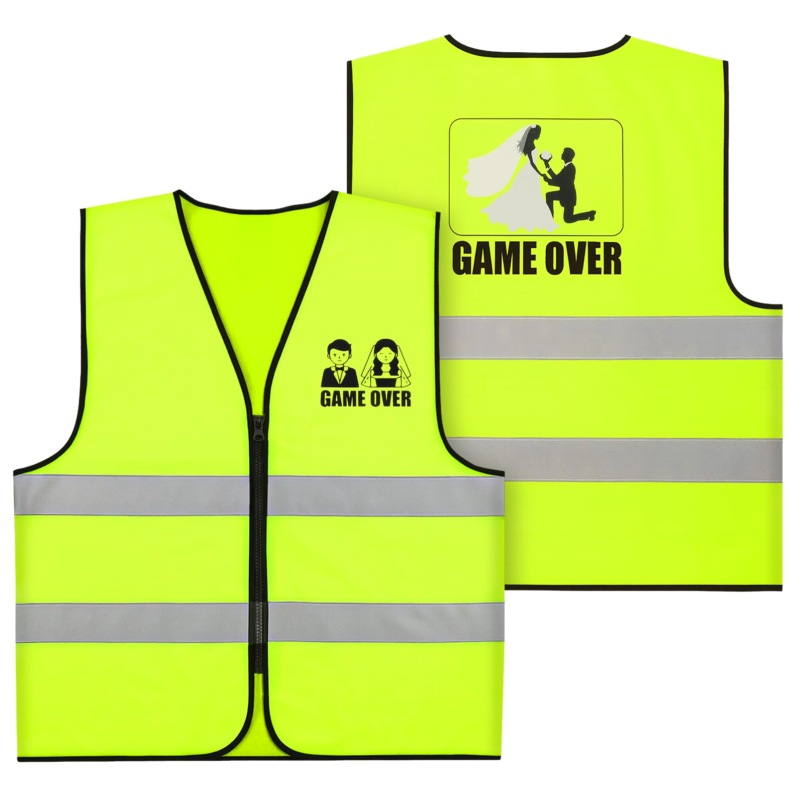 Addio al Celibato, Gilet Riflettente Sposo, Decorazione Giubbotto di Avvertimento, Maglietta Jga, Idea Regalo Divertente per Futuro Sposo Costume Addio al Celibato Uomo