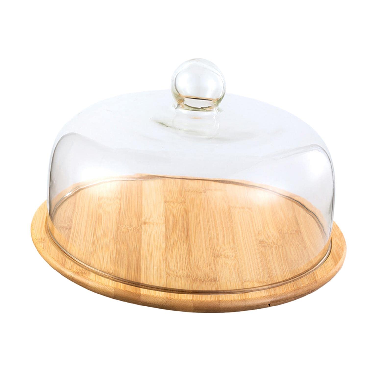 Gralara Cloche de Service en Verre Nordique avec Plateau de présentation - Support à gâteau Moderne, 29cm