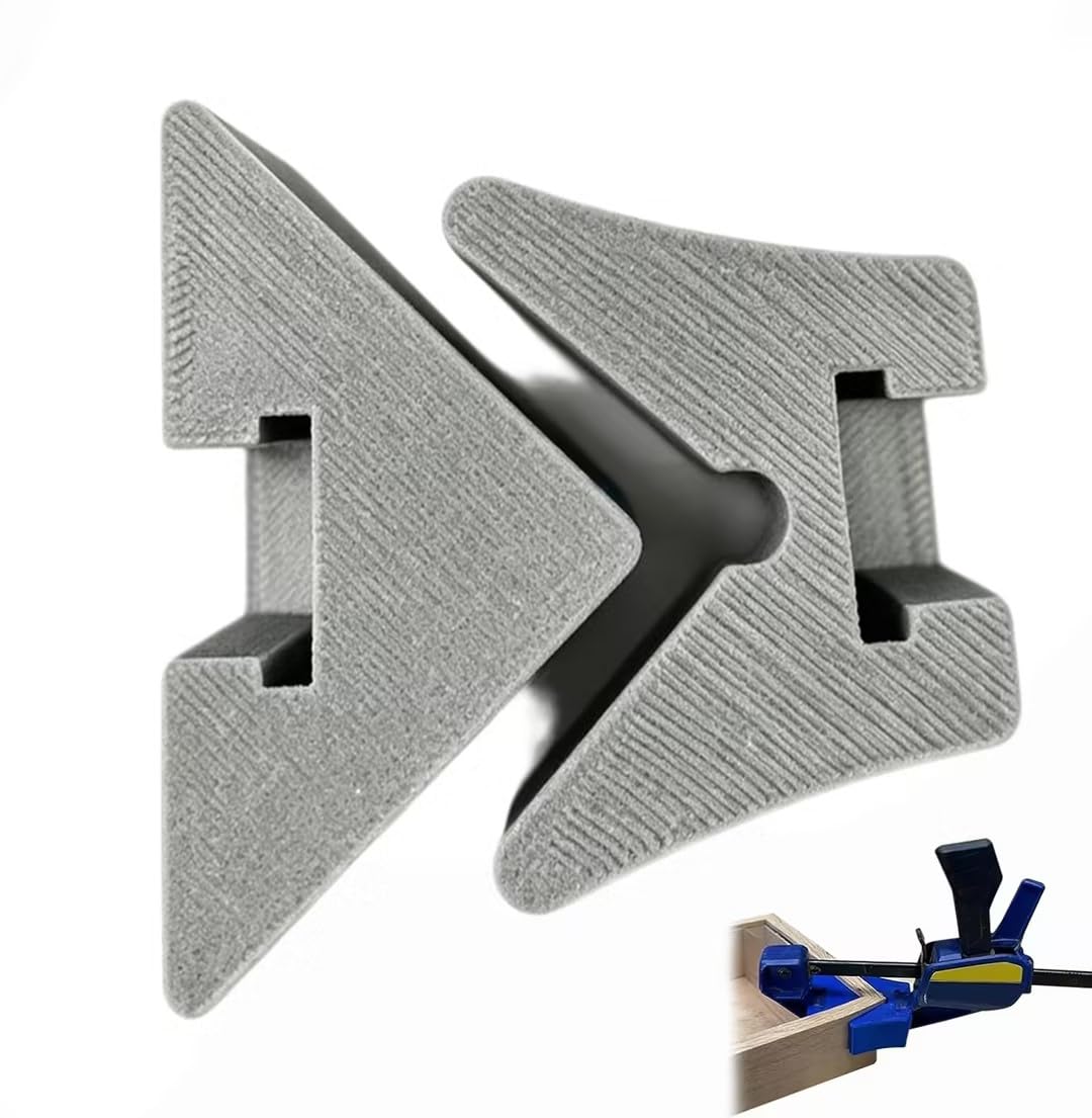 Corner Clamp Adapter Compatible with Irwin Quick-Grip,90 Degree Angle Squeeze Clamp Attachment,Angles Clamp Adapter Tool,Right Angle Woodworking Tools Accessory for Picture Framing,Cabinetry (Gray)