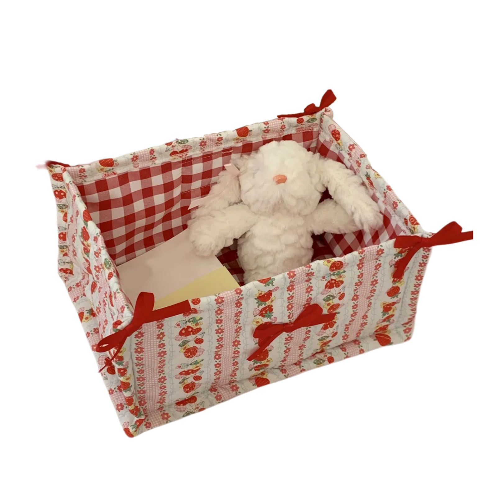 ANTOVSO Quilted Fabric Desktop Desk Tidy Organiser, Basket For Neat And Tidying Storage Of Small Items And Accessories