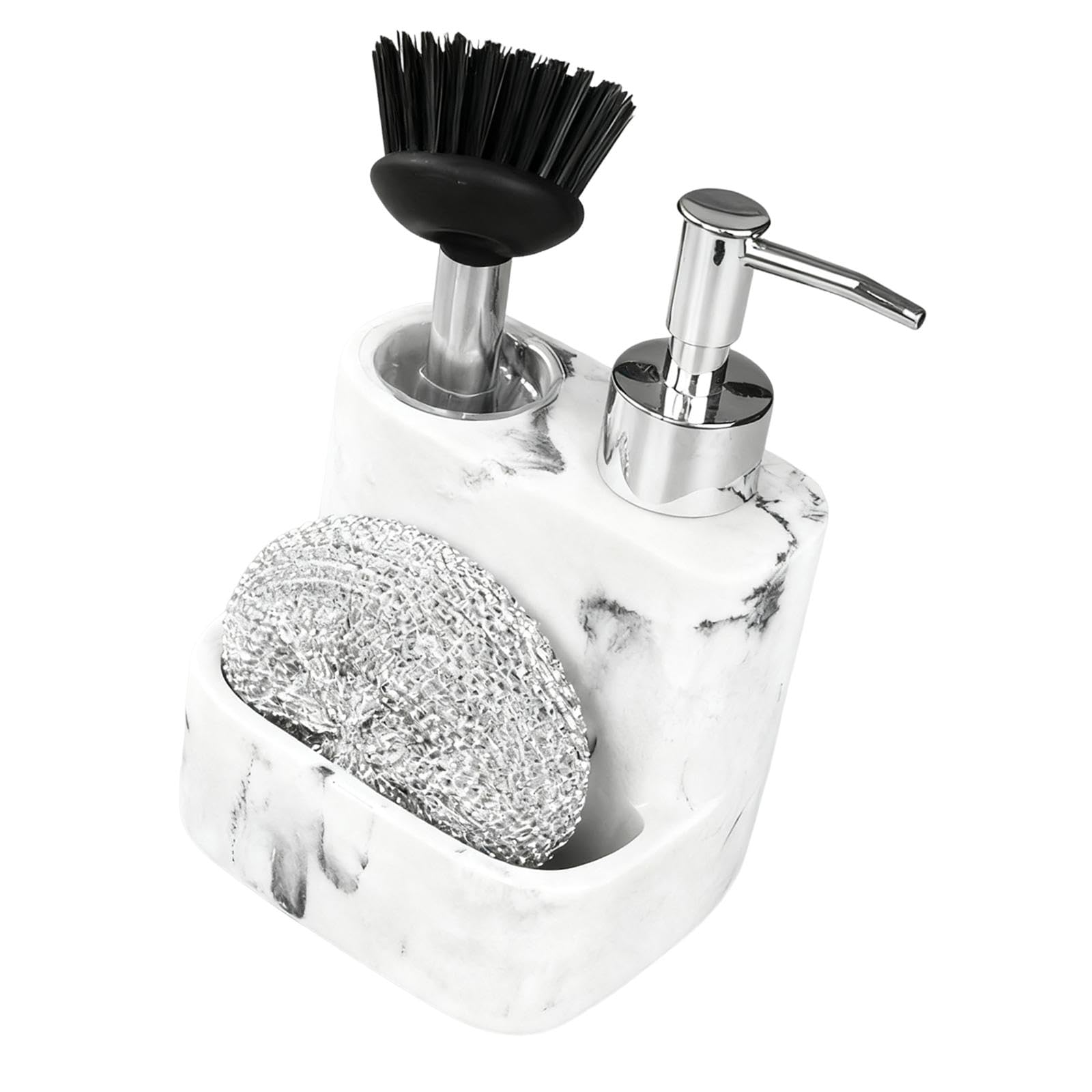 Dispenser per detersivo per Piatti 3 in 1, Contenitore con Pompa a Pressione, Pratico, Facile da Usare, Accessorio Multiuso, Gadget da Cucina compatti