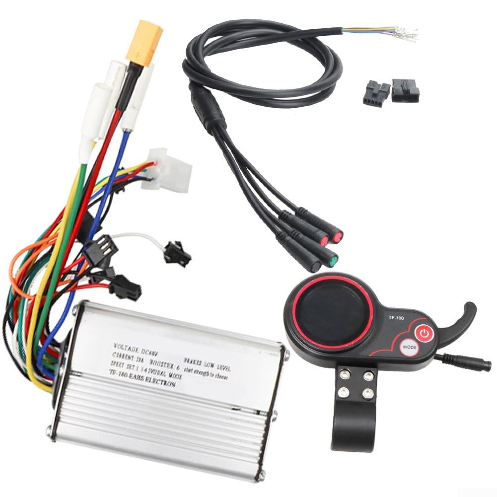 Oniissy Contrôleur de scooter électrique 48 V 20 A, boîtier en alliage d'aluminium avec kit de câbles, compatible avec les modèles M4 PRO 25,4 cm (kit 3 en 1 48 V 20 A)