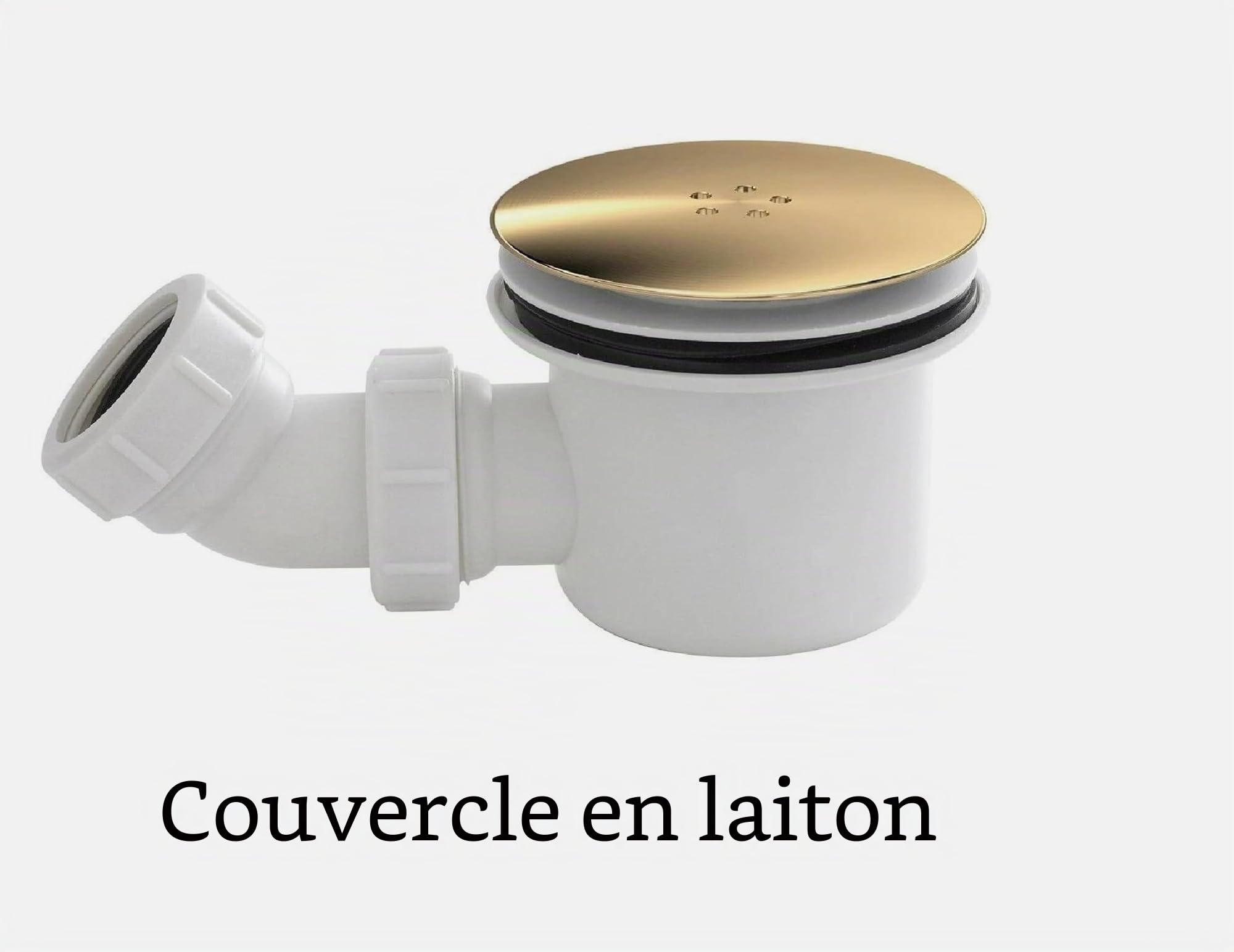 Siphon de douche à profil bas en laiton brossé. Turbo Flow – Bac de douche 90 mm facile à nettoyer
