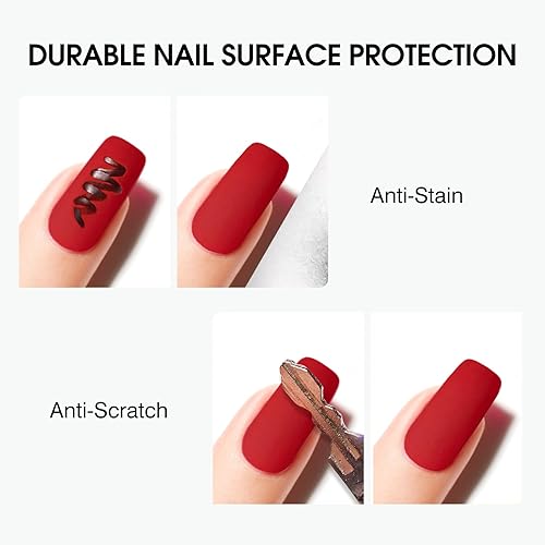 Miniatura 5 de CANNI 2 piezas de capa superior mate sin limpieza y capa superior de gel brillante, kit de esmalte de uñas de gel transparente de larga duración y