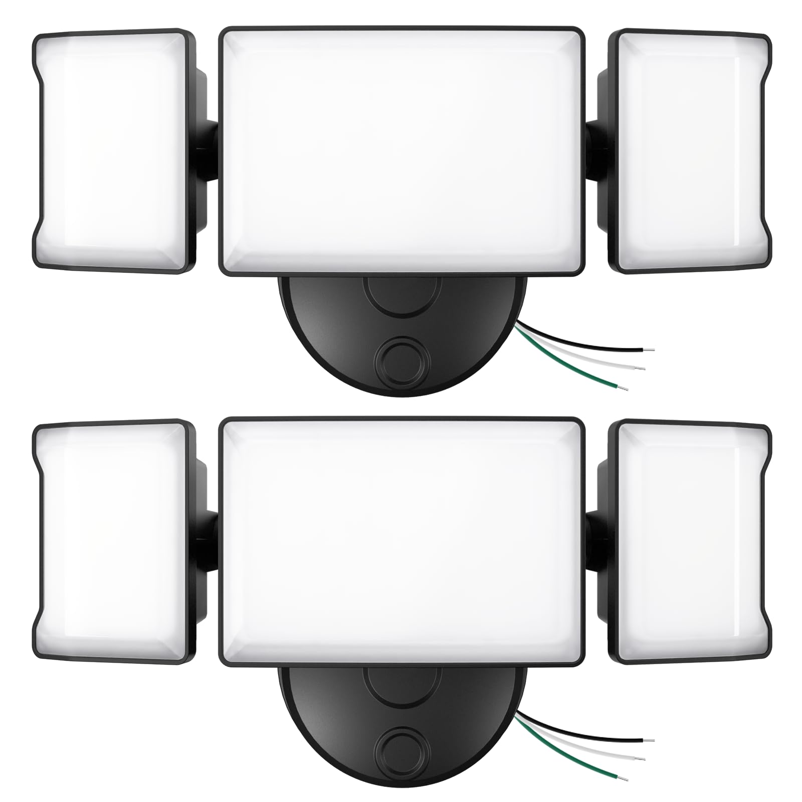 Olafus60W Flood Lights Outdoor 2 Pack, Switch Controlled LED Security Lights 6000LM, 6500K Outside Floodlight, IP65 Waterproof Exterior Light Fixture for House, Yard, Garage, Wall/Eave Mount Black