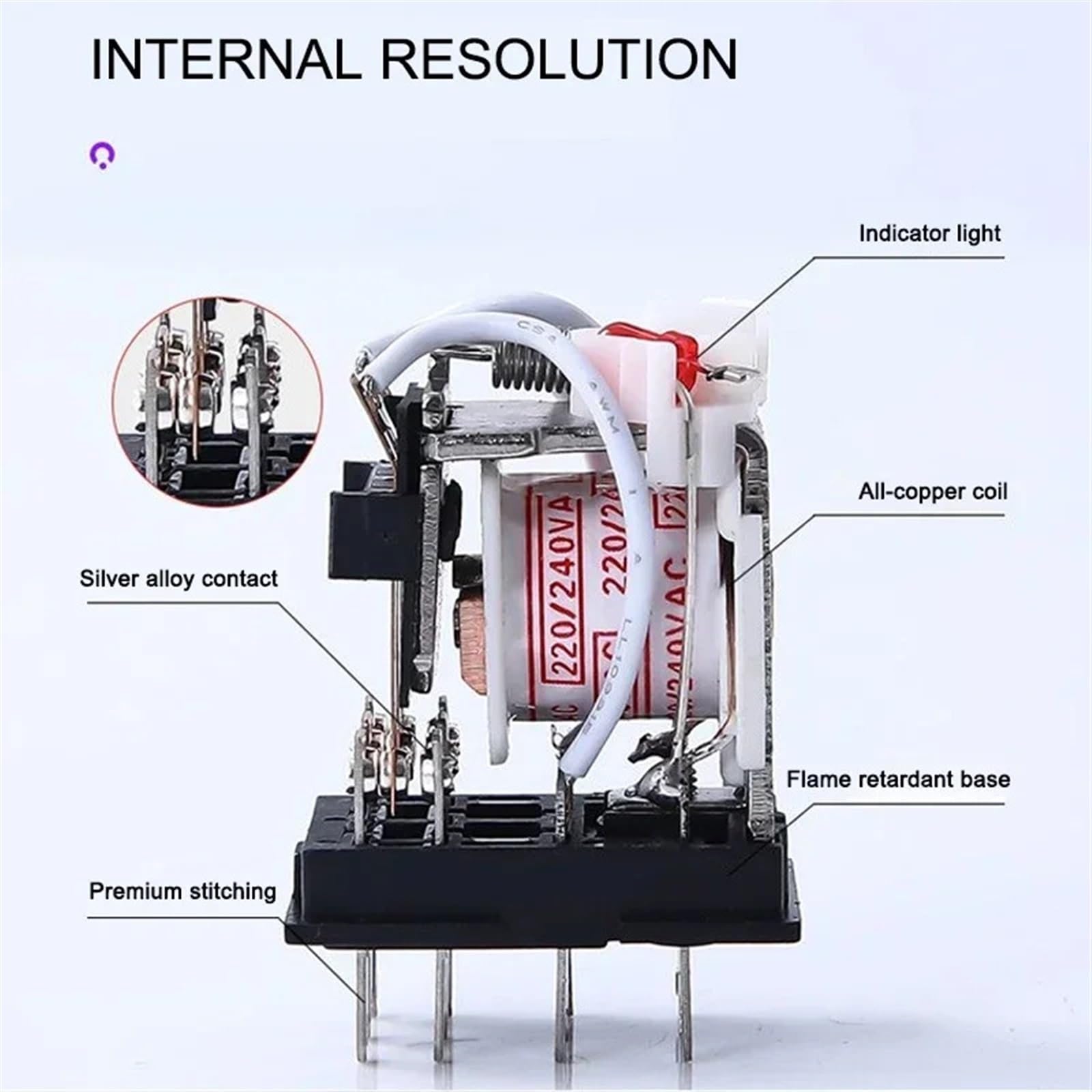 Miniaturowy przekaźnik sterujący, 10 sztuk/partia, mały przekaźnik pośredni AC12V DC24V AC220V HH52P HH53P HH54P HH62P HH63P HH64P MY2NJ MY3NJ (24 V, HH54P Base)