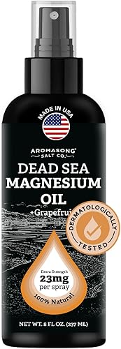 Aromasong Pomelo Extra Strength Ultra-Pure Magnesio Spray (23 mg de magnesio en cada aerosol) 8 onzas, conocido por ser utilizado para molestias en