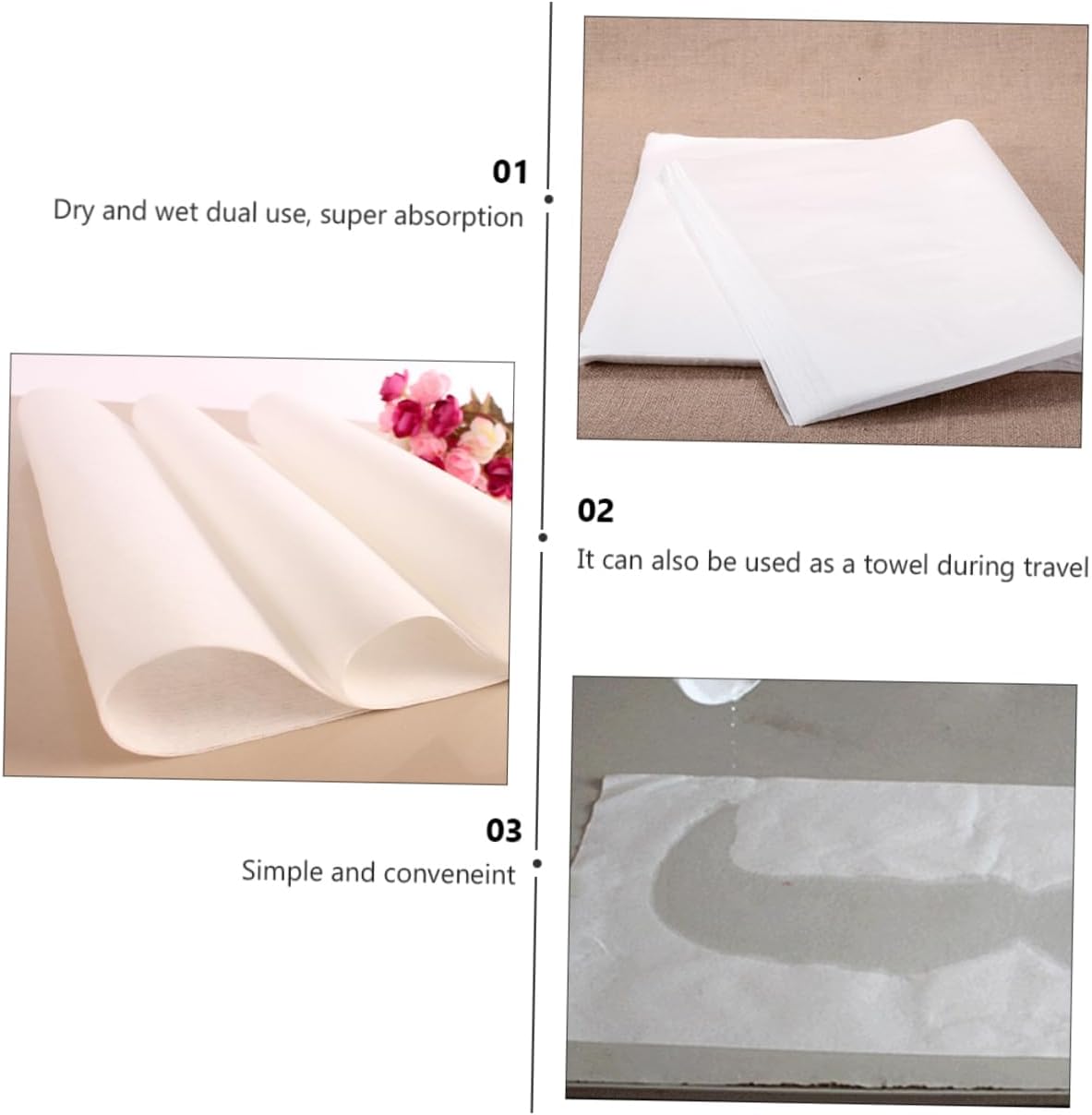 VICASKY 190sheets Wood Pulp Towel Oversized Spa Salon Towel Bulk Prime Fast Drying Foot Wiping